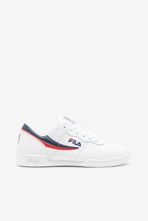 FILA Original Fitness Sneakers White / Navy / Red,Womens Shoes | CA.MJCTHU274